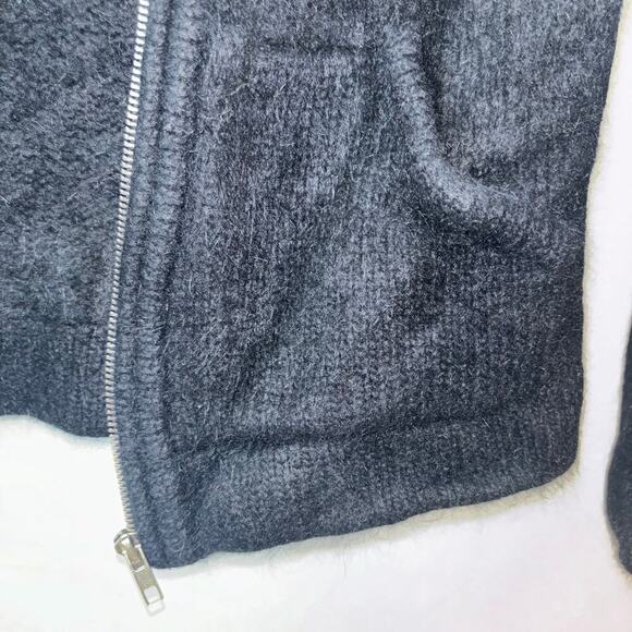 Vintage Angora Rabbit Hair Black Zip Up Jacket French Connection Size Medium - Picture 13 of 15